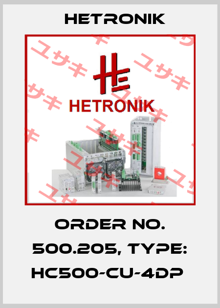 Order No. 500.205, Type: HC500-CU-4DP  HETRONIK
