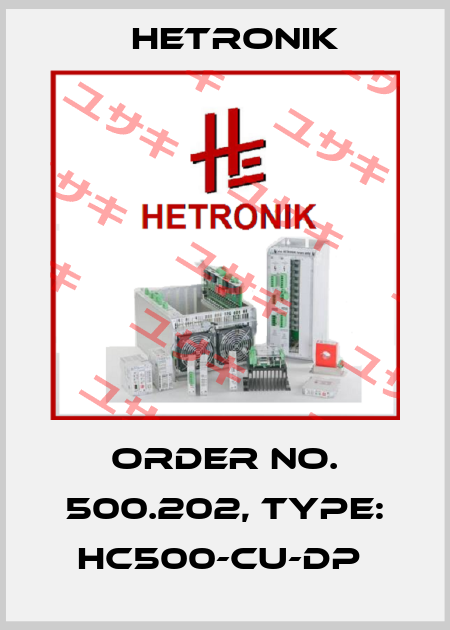 Order No. 500.202, Type: HC500-CU-DP  HETRONIK