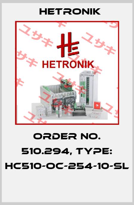 Order No. 510.294, Type: HC510-OC-254-10-SL  HETRONIK