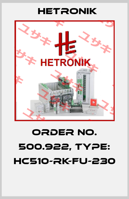 Order No. 500.922, Type: HC510-RK-FU-230  HETRONIK