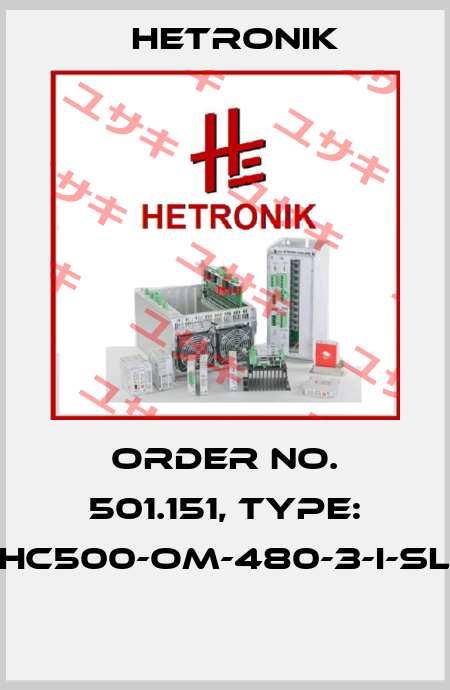 Order No. 501.151, Type: HC500-OM-480-3-I-SL  HETRONIK