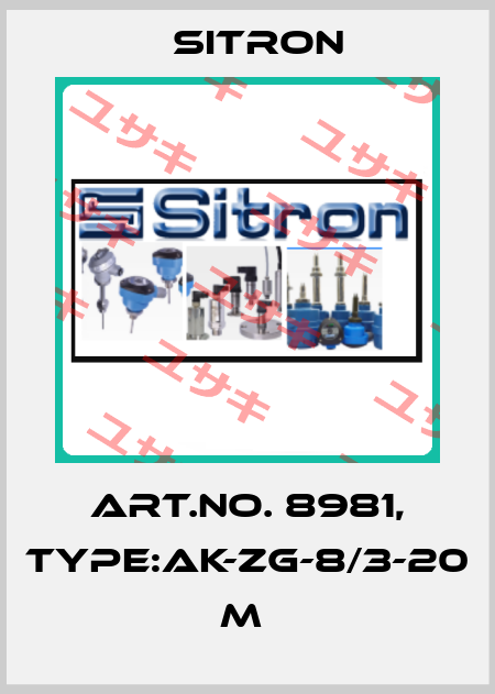 Art.No. 8981, Type:AK-ZG-8/3-20 m  Sitron