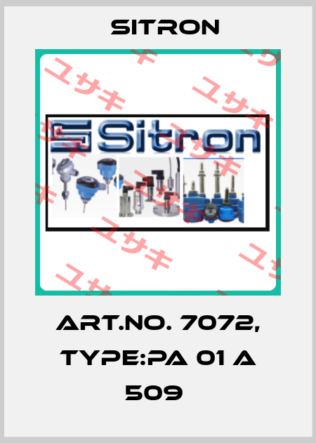 Art.No. 7072, Type:PA 01 A 509  Sitron
