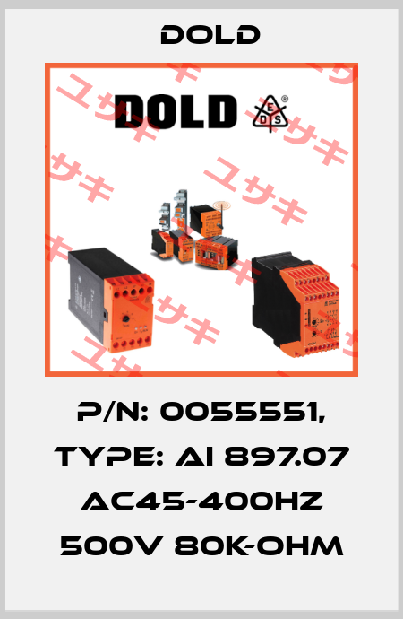 p/n: 0055551, Type: AI 897.07 AC45-400HZ 500V 80K-OHM Dold