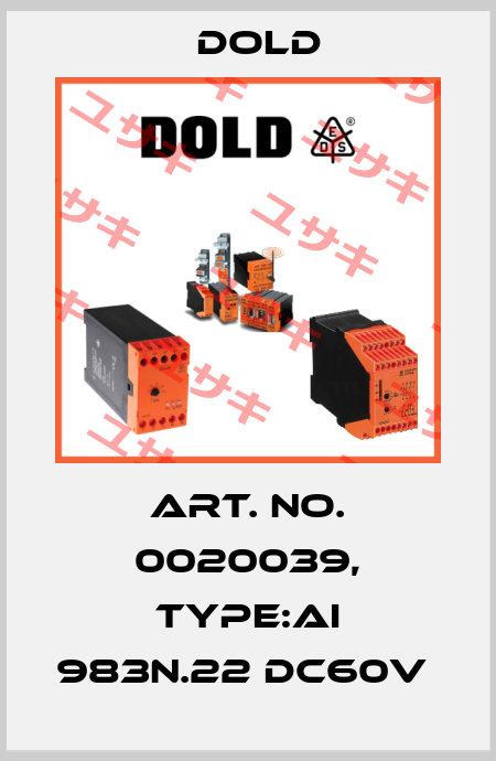 Art. No. 0020039, Type:AI 983N.22 DC60V  Dold
