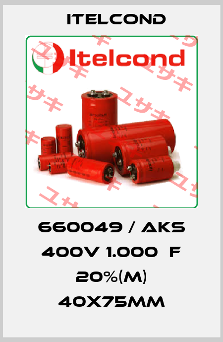 660049 / AKS 400V 1.000µF 20%(M) 40x75mm Itelcond