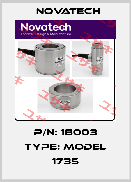 p/n: 18003 type: model 1735 NOVATECH