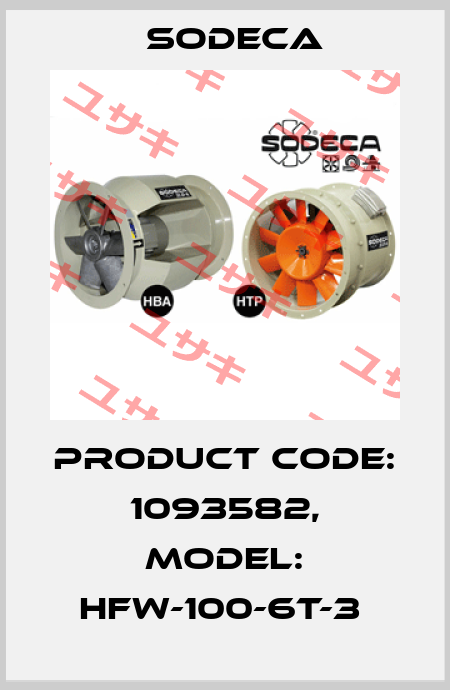 Product Code: 1093582, Model: HFW-100-6T-3  Sodeca