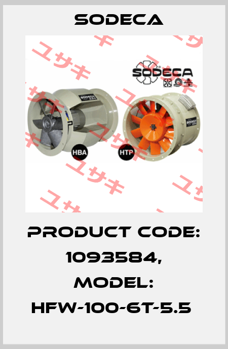 Product Code: 1093584, Model: HFW-100-6T-5.5  Sodeca