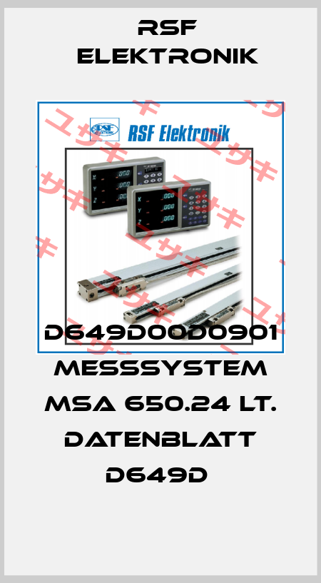 D649D00D0901 MEßSYSTEM MSA 650.24 LT. DATENBLATT D649D  Rsf Elektronik