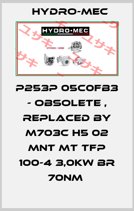  P253P 05C0FB3 - obsolete , replaced by M703C H5 02 MNT MT TFP 100-4 3,0kW BR 70Nm  Hydro-Mec