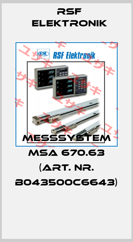 Meßsystem MSA 670.63 (Art. Nr. B043500C6643)  Rsf Elektronik