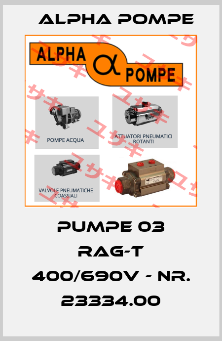 Pumpe 03 RAG-T 400/690V - Nr. 23334.00 Alpha Pompe