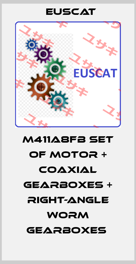 M411A8FB set of motor + coaxial gearboxes + right-angle worm gearboxes  EUSCAT