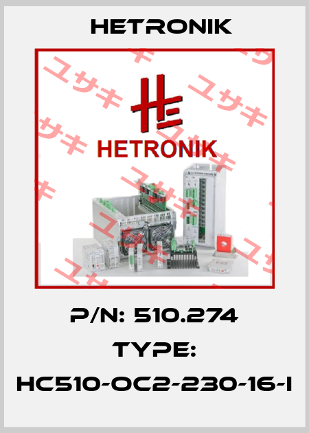 P/N: 510.274 Type: HC510-OC2-230-16-I HETRONIK