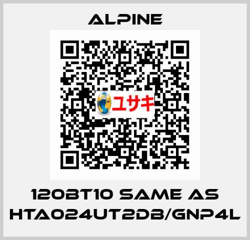 120BT10 same as HTA024UT2DB/GNP4L Alpine