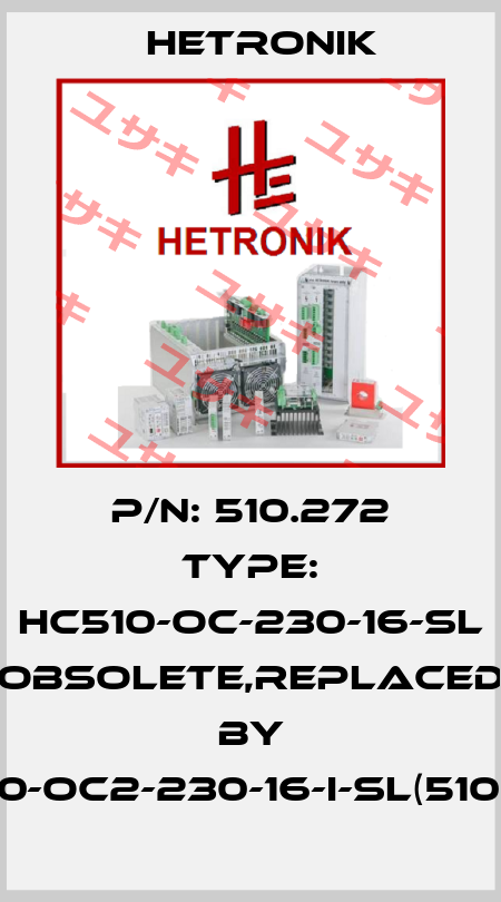 P/N: 510.272 Type: HC510-OC-230-16-SL obsolete,replaced by HC510-OC2-230-16-I-SL(510.275) HETRONIK