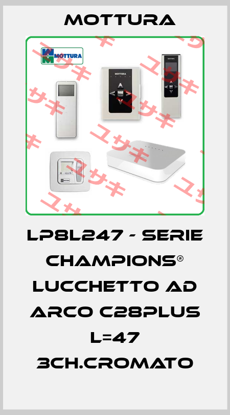 LP8L247 - SERIE CHAMPIONS® LUCCHETTO AD ARCO C28PLUS L=47 3CH.CROMATO MOTTURA