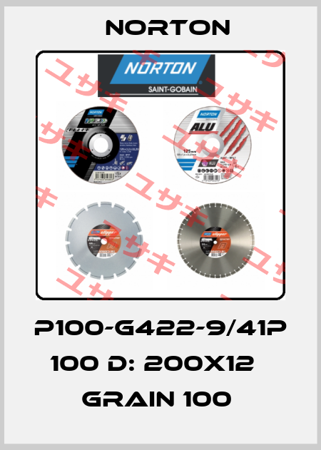 P100-G422-9/41P 100 D: 200X12   GRAIN 100  Norton