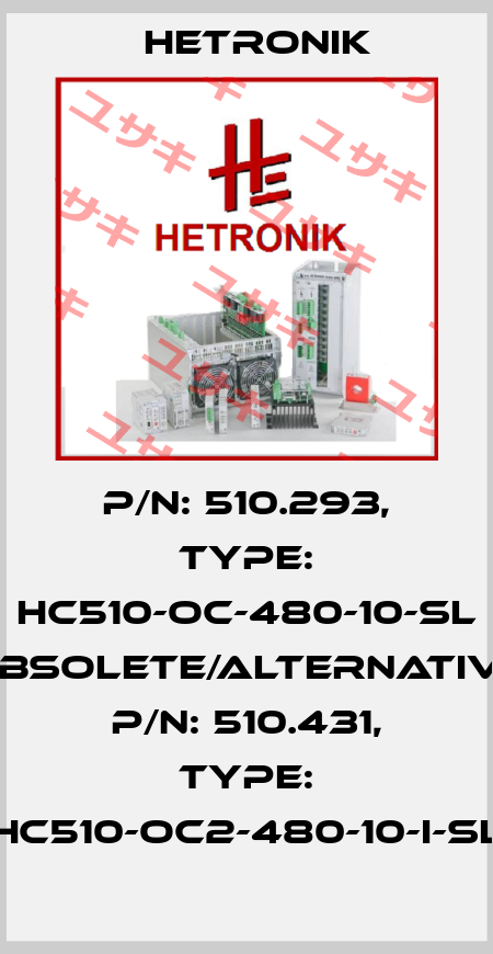 P/N: 510.293, Type: HC510-OC-480-10-SL obsolete/alternative P/N: 510.431, Type: HC510-OC2-480-10-I-SL HETRONIK
