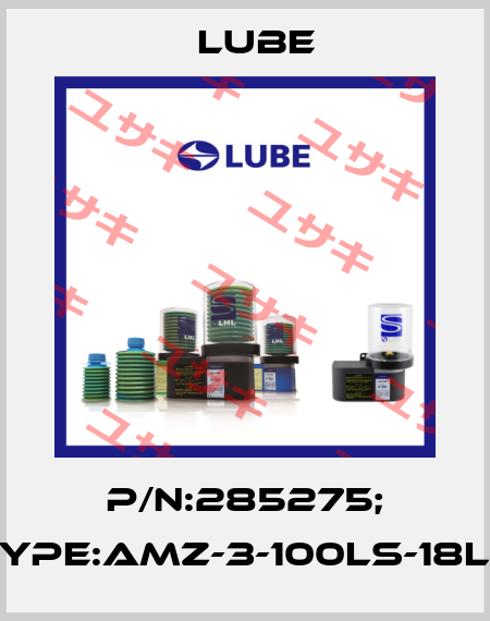 P/N:285275; Type:AMZ-3-100LS-18LP Lube