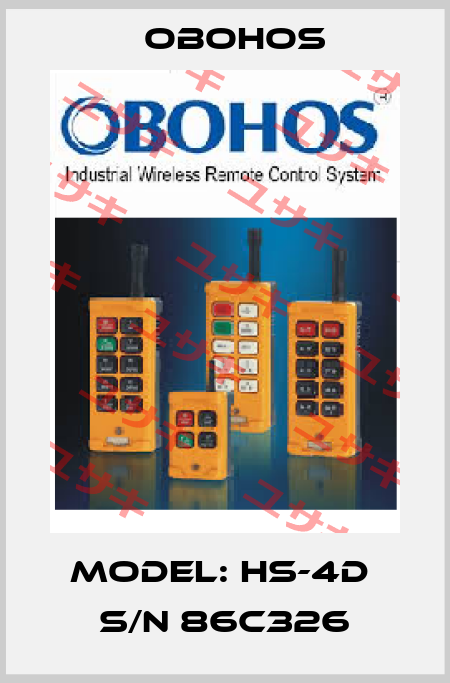 Model: HS-4D  S/N 86C326 Obohos