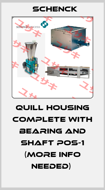 QUILL HOUSING COMPLETE WITH BEARING AND SHAFT POS-1 (MORE INFO NEEDED)  Schenck