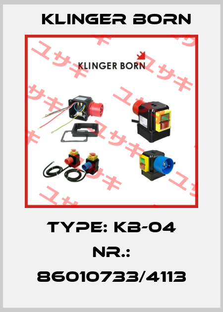 Type: KB-04 Nr.: 86010733/4113 Klinger Born