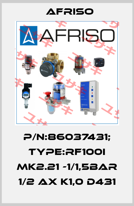 P/N:86037431; Type:RF100I MK2.21 -1/1,5bar 1/2 ax K1,0 D431 Afriso