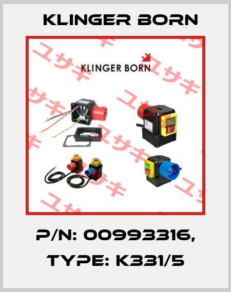 P/N: 00993316, Type: K331/5 Klinger Born