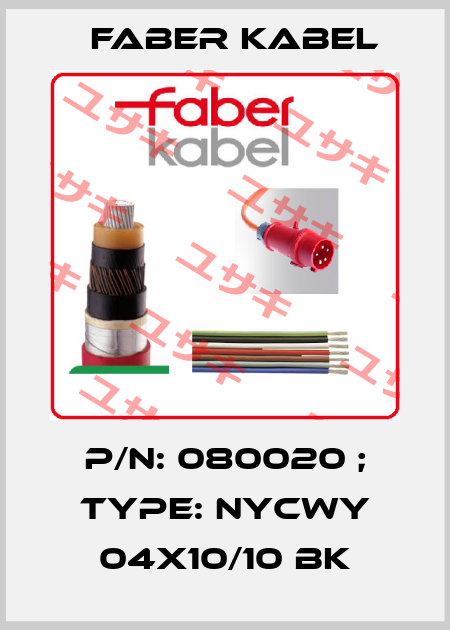 p/n: 080020 ; Type: NYCWY 04X10/10 BK Faber Kabel