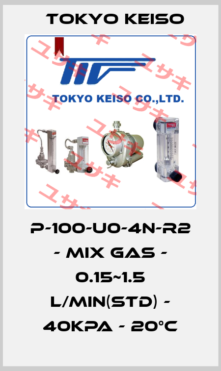 P-100-U0-4N-R2 - MIX GAS - 0.15~1.5 L/min(std) - 40kPa - 20°C Tokyo Keiso