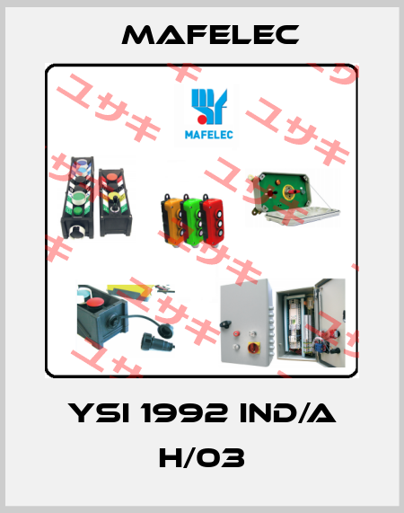 YSI 1992 IND/A H/03 mafelec