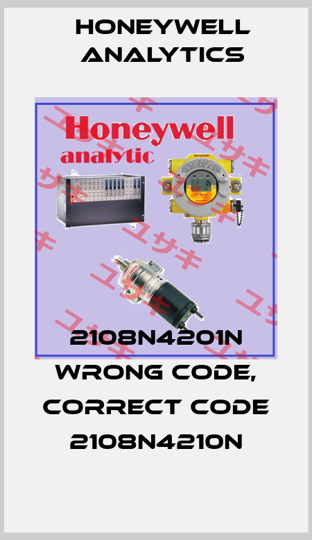 2108N4201N wrong code, correct code 2108N4210N Honeywell Analytics