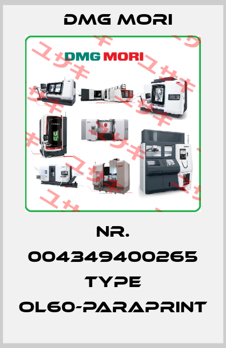 Nr. 004349400265 Type OL60-Paraprint DMG MORI