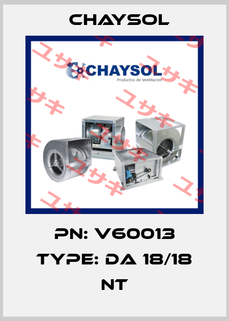 PN: V60013 Type: DA 18/18 NT Chaysol
