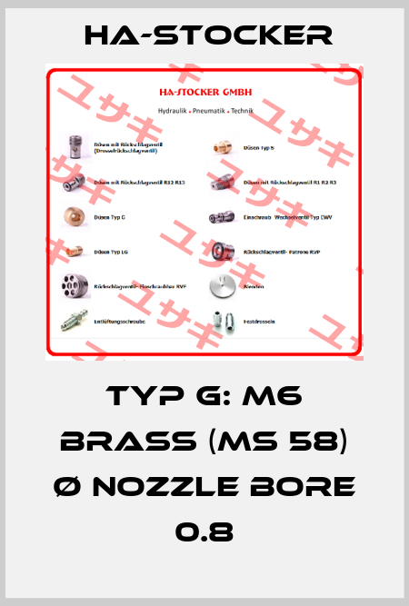Typ G: M6 Brass (MS 58) ø nozzle bore 0.8 HA-Stocker 