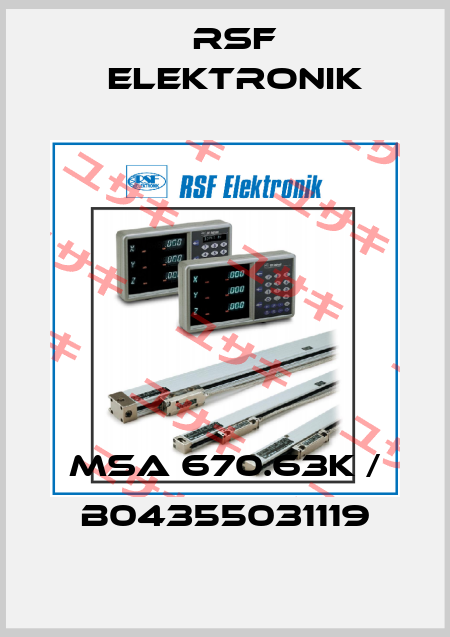MSA 670.63K / B04355031119 Rsf Elektronik