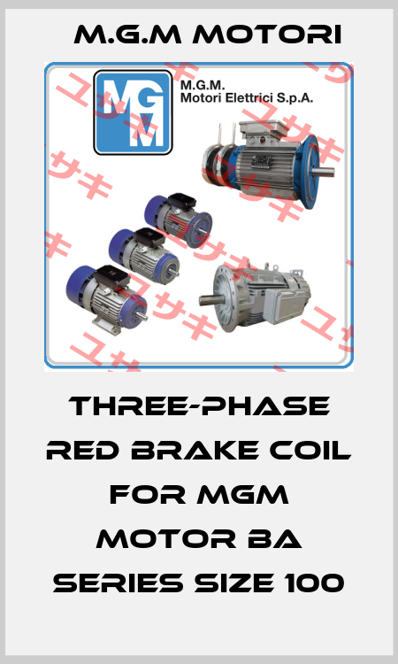Three-phase red brake coil for MGM motor BA series size 100 M.G.M MOTORI