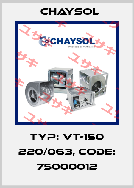 Typ: VT-150 220/063, Code: 75000012 Chaysol