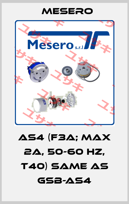 AS4 (F3A; Max 2A, 50-60 Hz, T40) same as GSB-AS4 Mesero