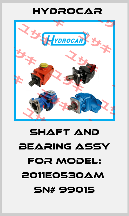 Shaft and Bearing Assy for Model: 2011E0530AM  SN# 99015 Hydrocar