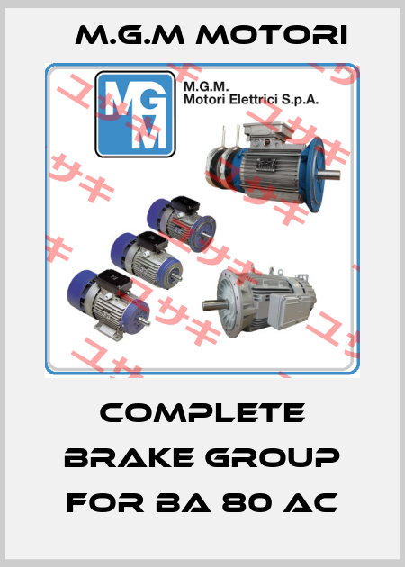 Complete brake group for BA 80 AC M.G.M MOTORI