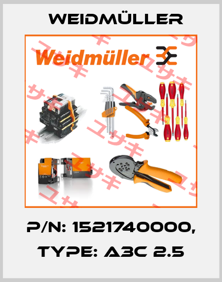 P/N: 1521740000, Type: A3C 2.5 Weidmüller