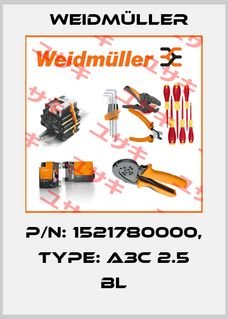 P/N: 1521780000, Type: A3C 2.5 BL Weidmüller