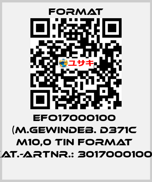 EFO17000100  (M.Gewindeb. D371C  M10,0 TiN FORMAT  Kat.-Artnr.: 3017000100)  Format