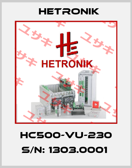 HC500-VU-230 S/N: 1303.0001  HETRONIK