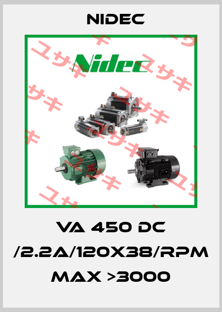 VA 450 DC /2.2A/120X38/RPM MAX >3000 Nidec