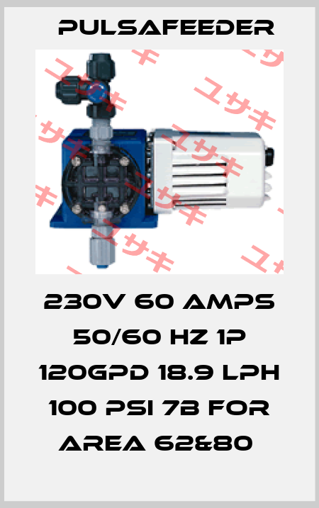 230V 60 AMPS 50/60 HZ 1P 120GPD 18.9 LPH 100 PSI 7B FOR AREA 62&80  Pulsafeeder