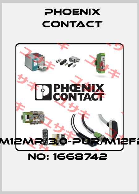 SAC-4P-M12MR/3,0-PUR/M12FR-ORDER NO: 1668742  Phoenix Contact